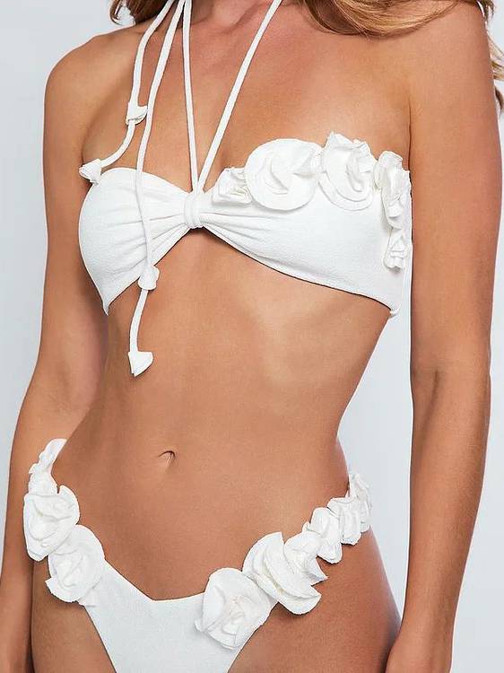Three-dimensional Flower Bikini Two-piece Set - Image 3