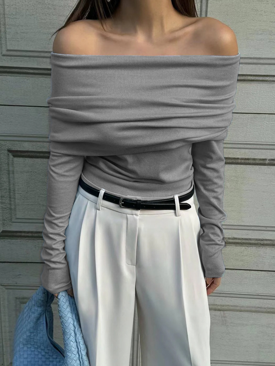 One-shoulder Chest-wrap Sweater - Image 3