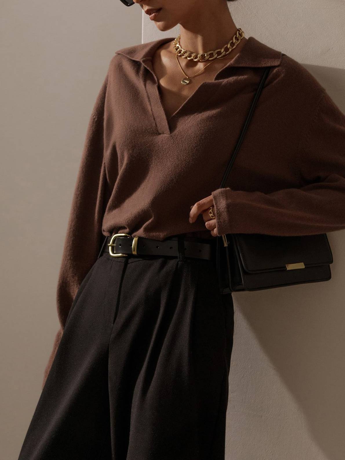 Polo Neck Knitted Pullover Sweater - Image 4