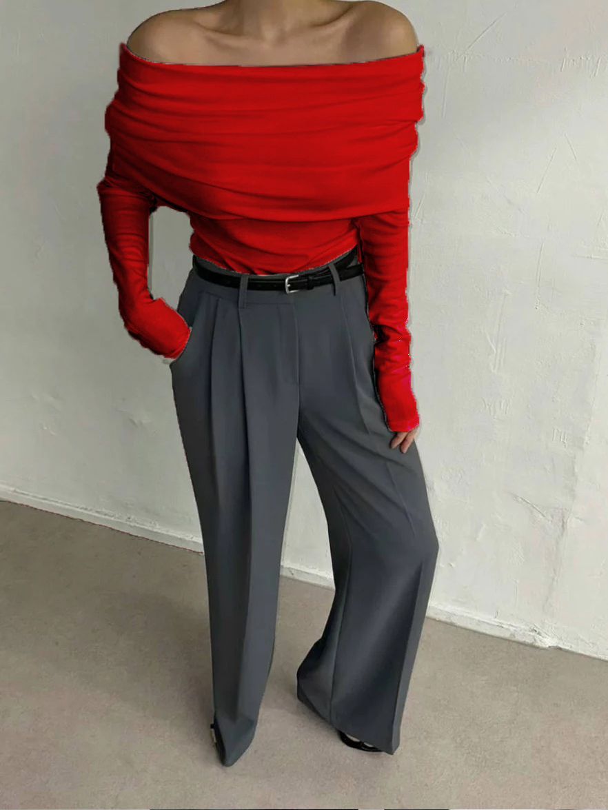 One-shoulder Chest-wrap Sweater - Image 7