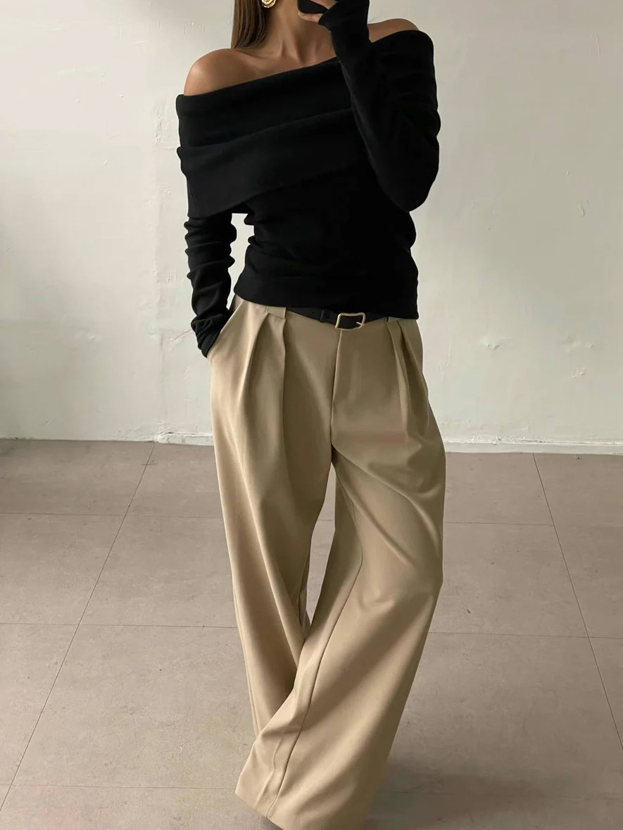 One-shoulder Chest-wrap Sweater - Image 8